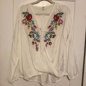 White embroidered top